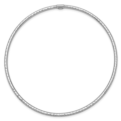 WHITE GOLD DIAMOND-CUT SLIP-ON BANGLE 2mm / SKU DB485