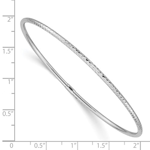 WHITE GOLD DIAMOND-CUT SLIP-ON BANGLE 2mm / SKU DB485