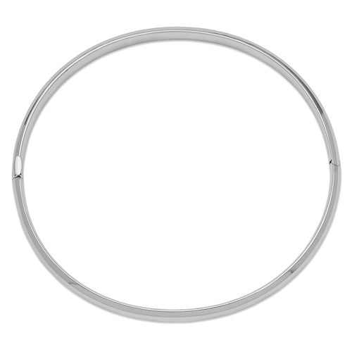 14k White Gold High Polished 4.0mm Hinged Bangle