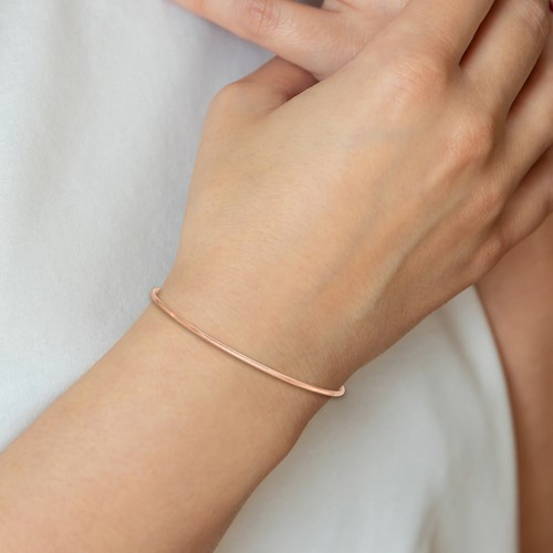ROSE GOLD POLISHED SLIP-ON BANGLE 14k 1.5mm / SKU DB539