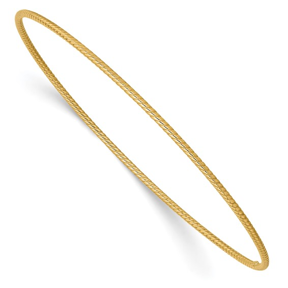 TEXTURED SLIP-ON BANGLE BRACELET 14k 1.5mm / SKU DB541