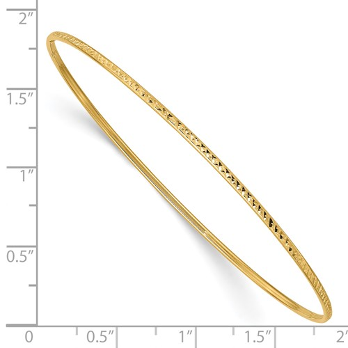 DIAMOND-CUT SLIP-ON BANGLE BRACELET 14k 1.5mm / SKU DB544
