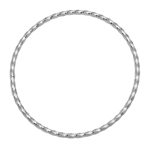 WHITE GOLD TWISTED SLIP-ON BANGLE 14K 2.50mm / SKU DB568