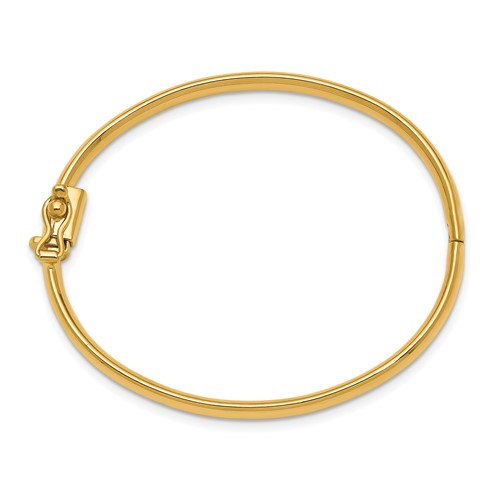 POLISHED HINGED SAFETY CLASP BABY BANGLE 14K / SKU DB573