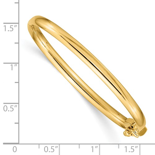 POLISHED HINGED SAFETY CLASP BABY BANGLE 14K / SKU DB573