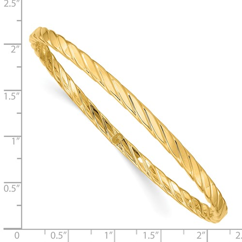 TEXTURED TWIST SLIP-ON BANGLE 14K 4mm / SKU DB651