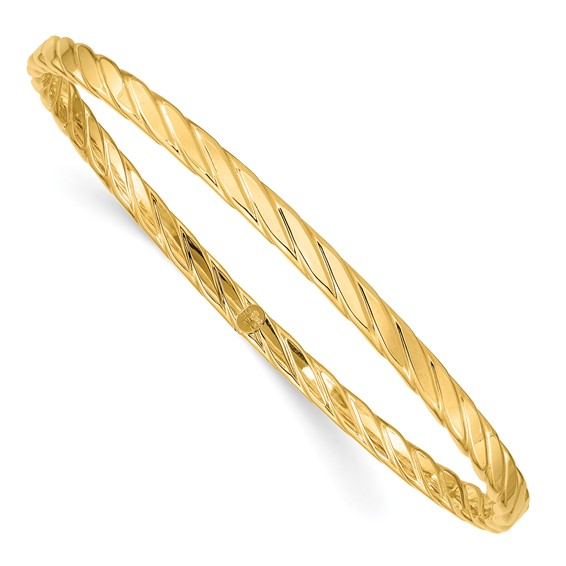 TEXTURED TWIST SLIP-ON BANGLE 14K 4mm / SKU DB651