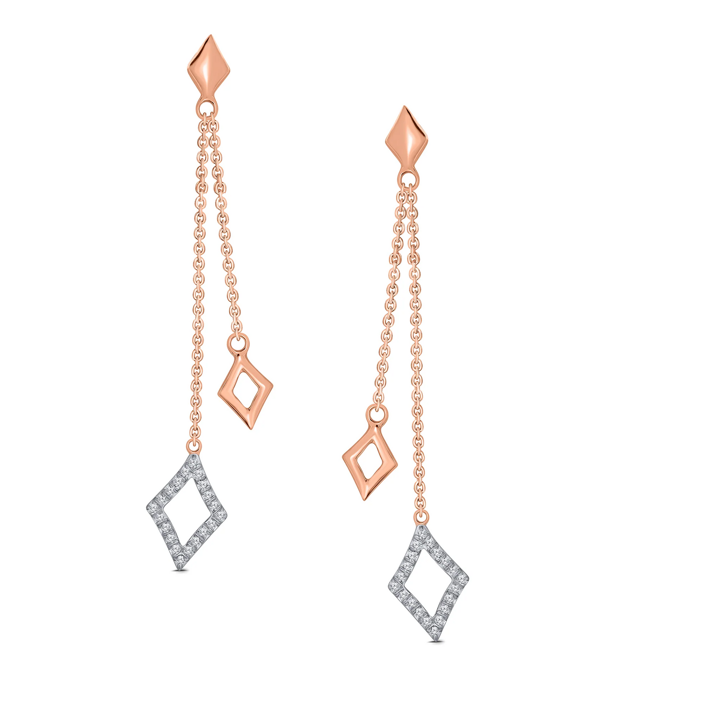 10K WHITE ROSE GOLD .12 CARAT REAL DIAMOND WOMENS HOOPS EARRINGS HUGGIE STUDS