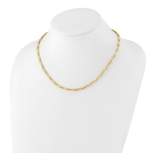Leslie's 14K Polished Flat Oval Link Necklace