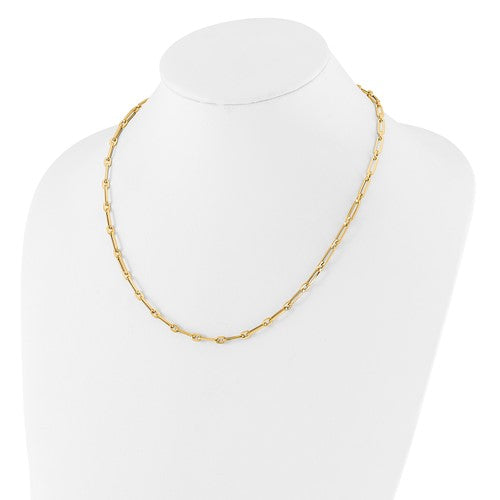 Leslie's 14K Polished Flat Oval Link Necklace