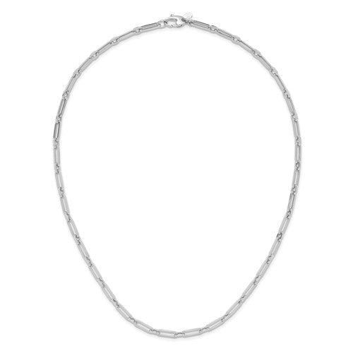 Leslie's 14K White Gold Polished Flat Oval Link Necklace