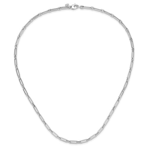 Leslie's 14K White Gold Polished Flat Oval Link Necklace