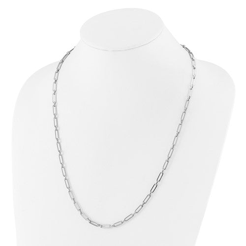 Leslie's 14K White Gold Polished Flat Oval Link Necklace