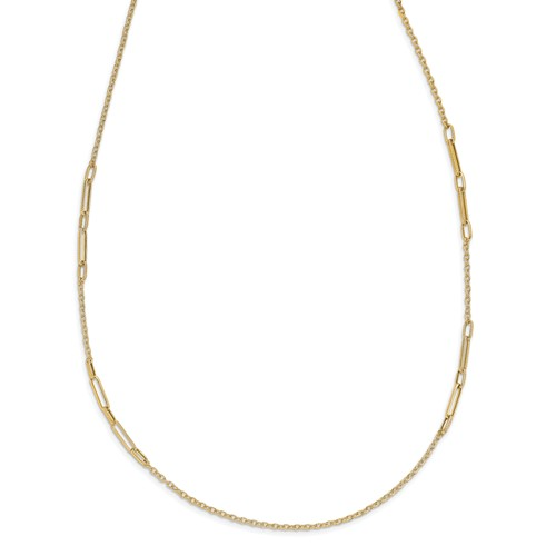 Leslie's 14k Polished Textured Necklace
