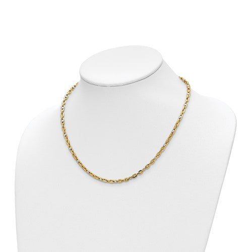Leslie's 14K Two-tone Polished Link Necklace