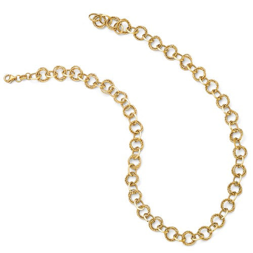 Leslie's 14k Polished and Textured Fancy Link Bracelet