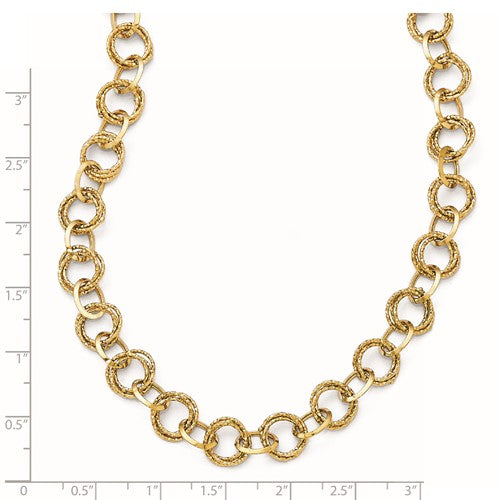 Leslie's 14k Polished and Textured Fancy Link Necklace