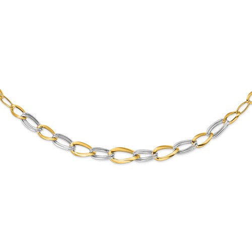 Leslie's 14K Two-tone Polished with .5in ext. Necklace