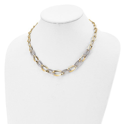 Leslie's 14K Two-tone Polished with .5in ext. Necklace