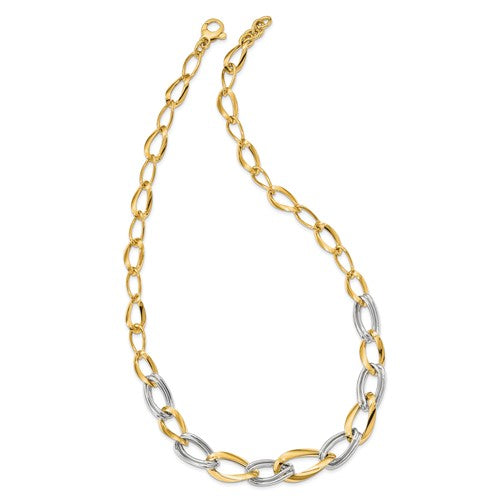 Leslie's 14K Two-tone Polished with .5in ext. Necklace