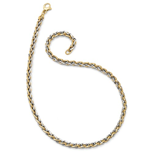 Leslie's 14K Two-tone Polished Fancy Link Necklace