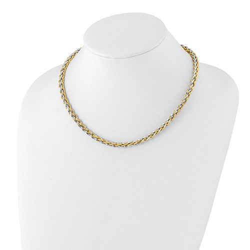 Leslie's 14K Two-tone Polished Fancy Link Necklace