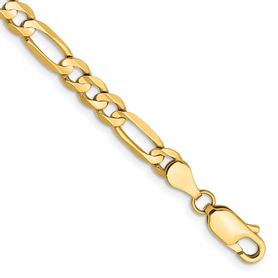 14k 4.5mm Concave Open Figaro Chain