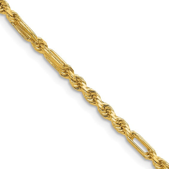 14k 2.75mm D/C Milano Rope Chain