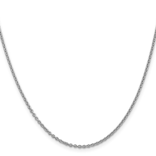 14K White Gold Forzantine Cable with Lobster Clasp Chain