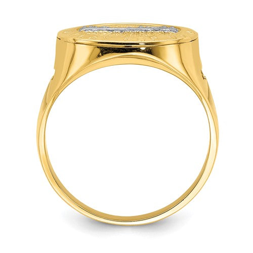 14K with Rhodium The Last Super Men's Ring