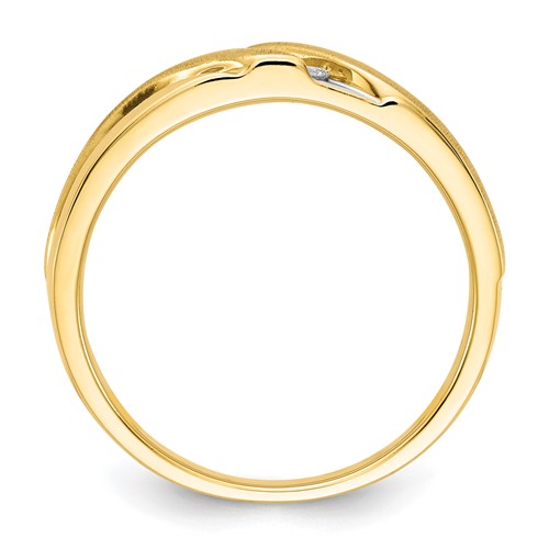 10K and White Rhodium Polished and Satin Men's Diamond Band