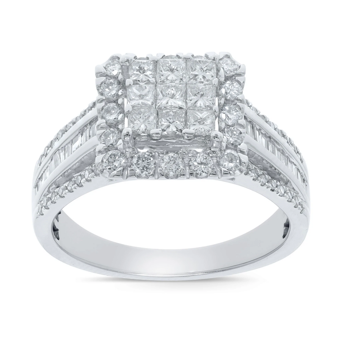 10K WHITE GOLD 1.35 CARAT WOMEN REAL DIAMOND ENGAGEMENT RING WEDDING RING BRIDAL