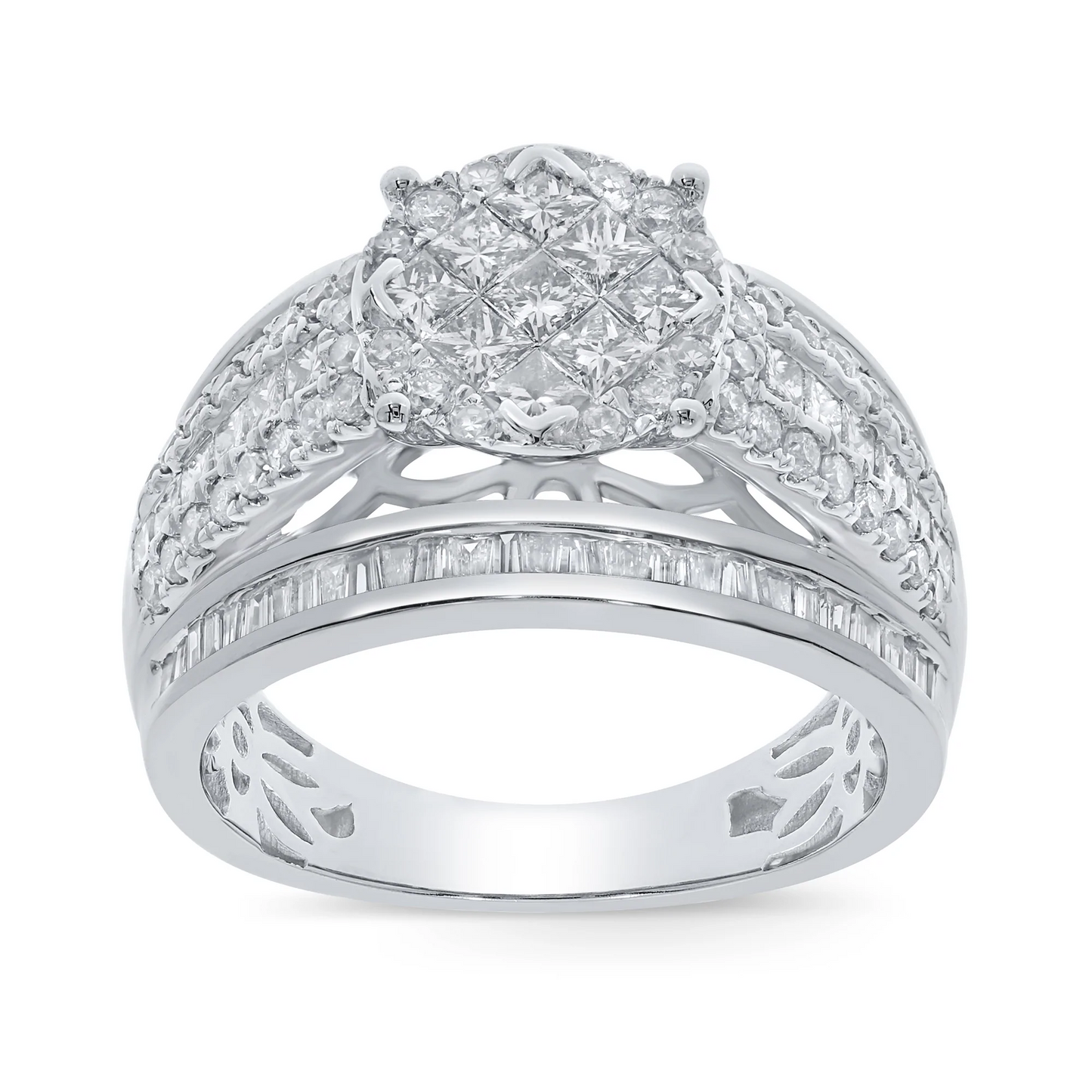 10K WHITE GOLD 2 CARAT WOMEN REAL DIAMOND ENGAGEMENT RING WEDDING RING BRIDAL