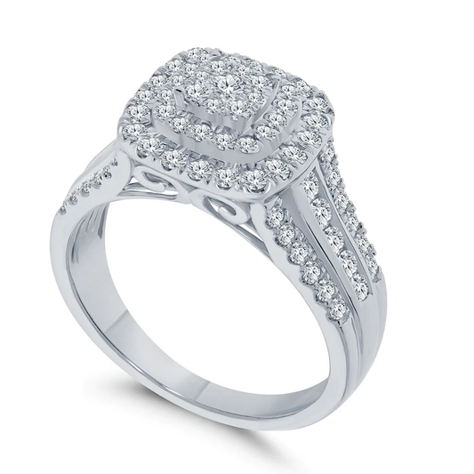 10K WHITE GOLD 1 CARAT WOMEN REAL DIAMOND ENGAGEMENT RING WEDDING RING BRIDAL