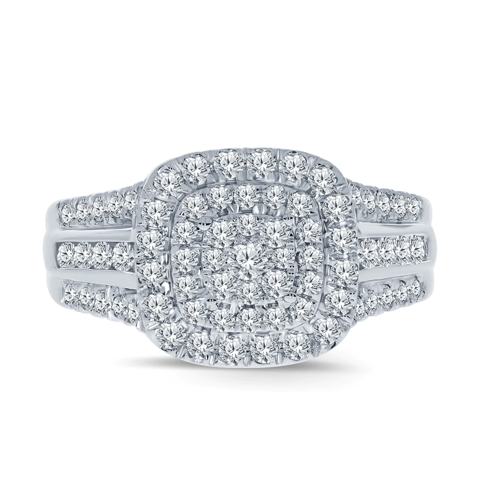 10K WHITE GOLD 1 CARAT WOMEN REAL DIAMOND ENGAGEMENT RING WEDDING RING BRIDAL