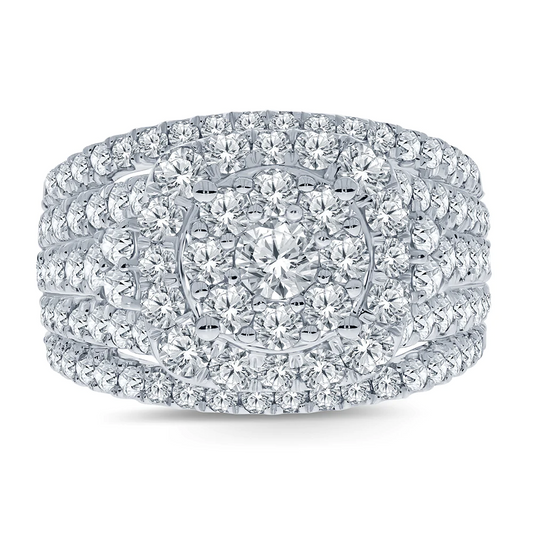 10K WHITE GOLD 3.25 CARAT WOMEN REAL DIAMOND ENGAGEMENT RING WEDDING RING BRIDAL