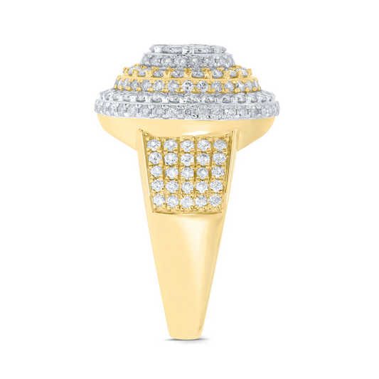 10K YELLOW GOLD 2.75 CARAT MENS REAL DIAMOND ENGAGEMENT WEDDING PINKY RING BAND