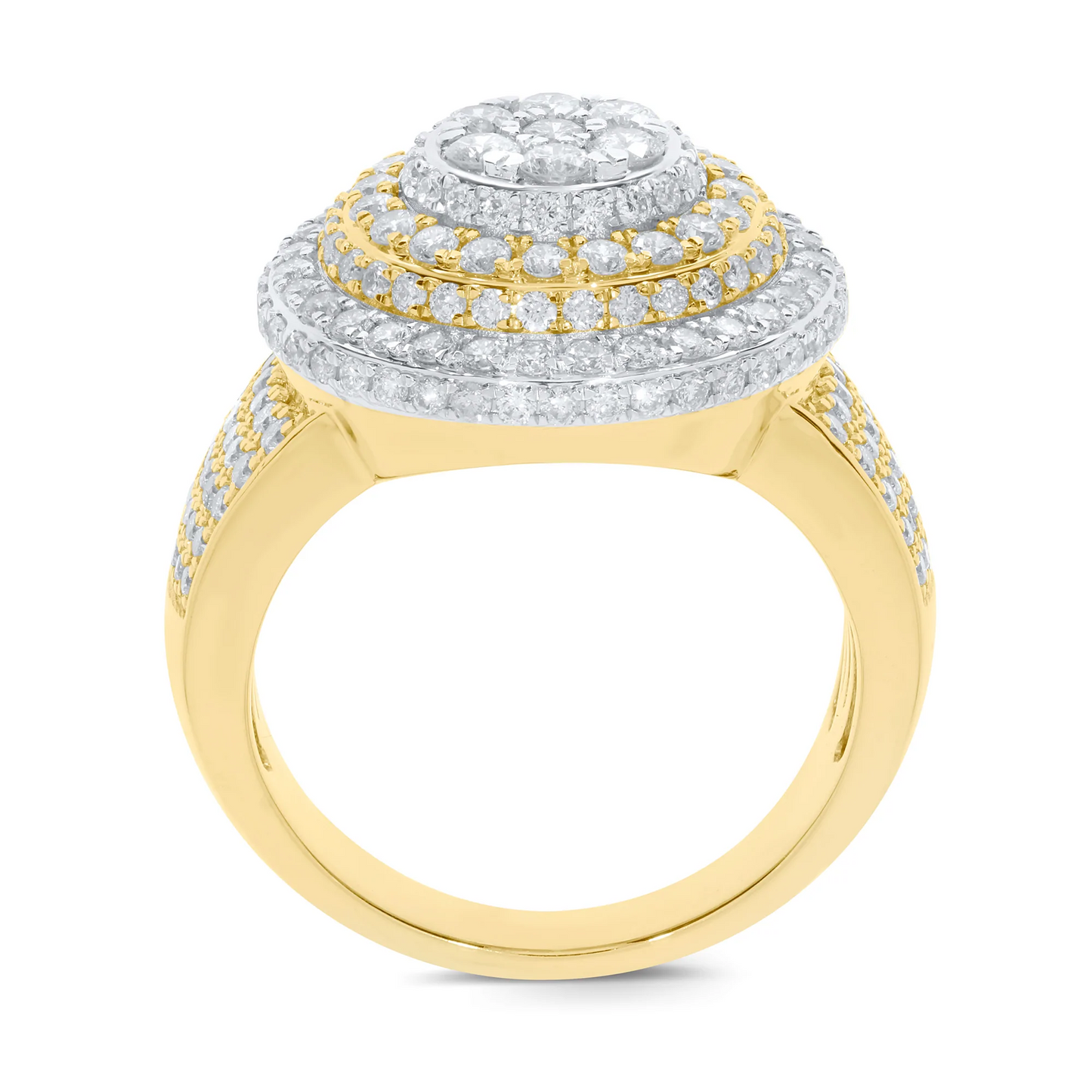 10K YELLOW GOLD 2.75 CARAT MENS REAL DIAMOND ENGAGEMENT WEDDING PINKY RING BAND