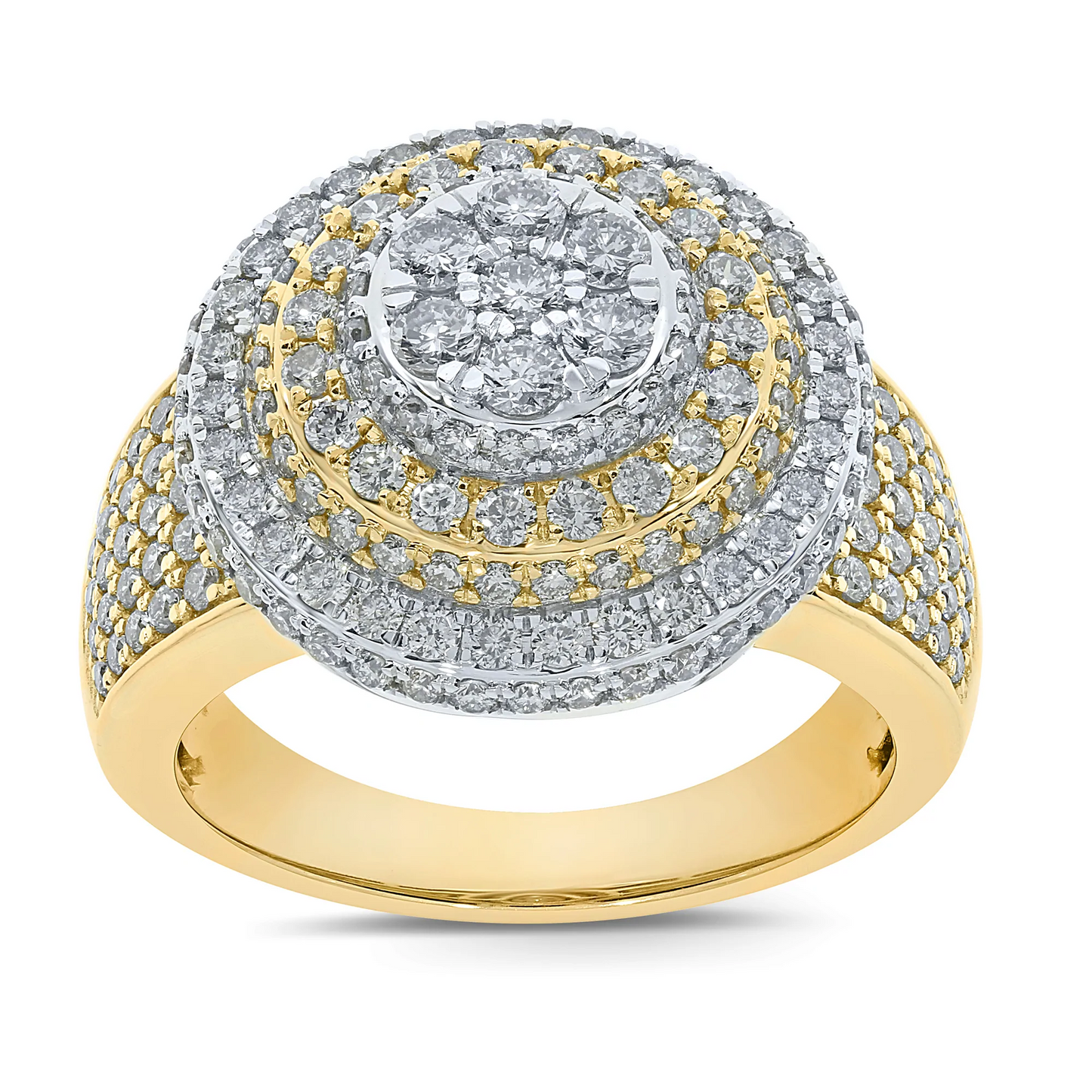 10K YELLOW GOLD 2.75 CARAT MENS REAL DIAMOND ENGAGEMENT WEDDING PINKY RING BAND