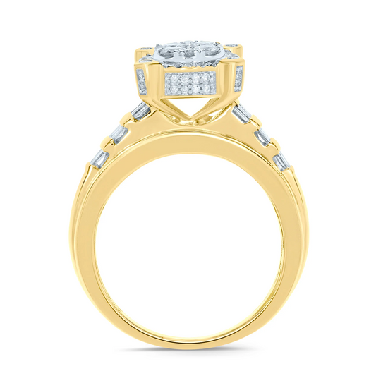 10K YELLOW GOLD 1.25 CARAT REAL DIAMOND ENGAGEMENT RING WEDDING RING BRIDAL
