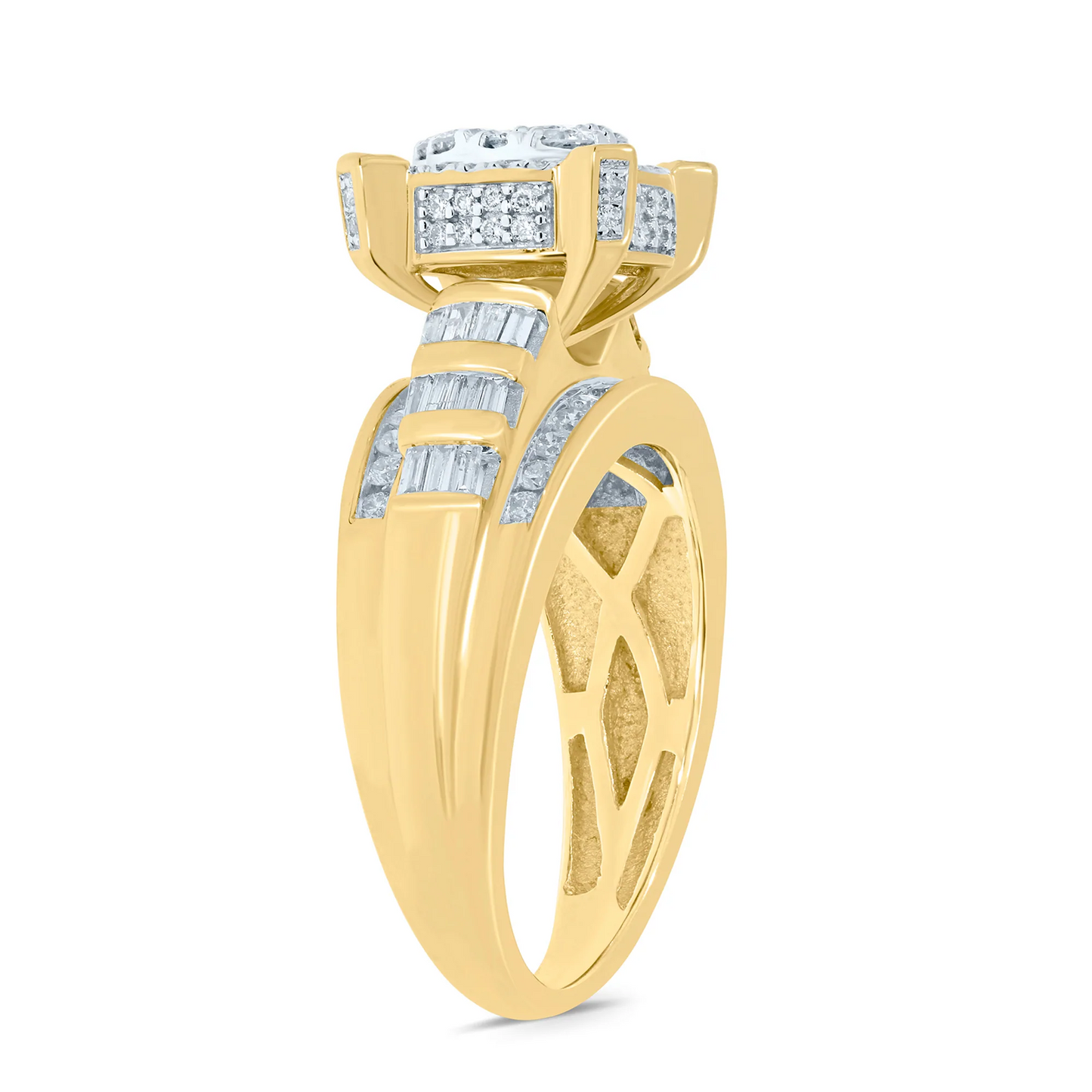 10K YELLOW GOLD 1.25 CARAT REAL DIAMOND ENGAGEMENT RING WEDDING RING BRIDAL