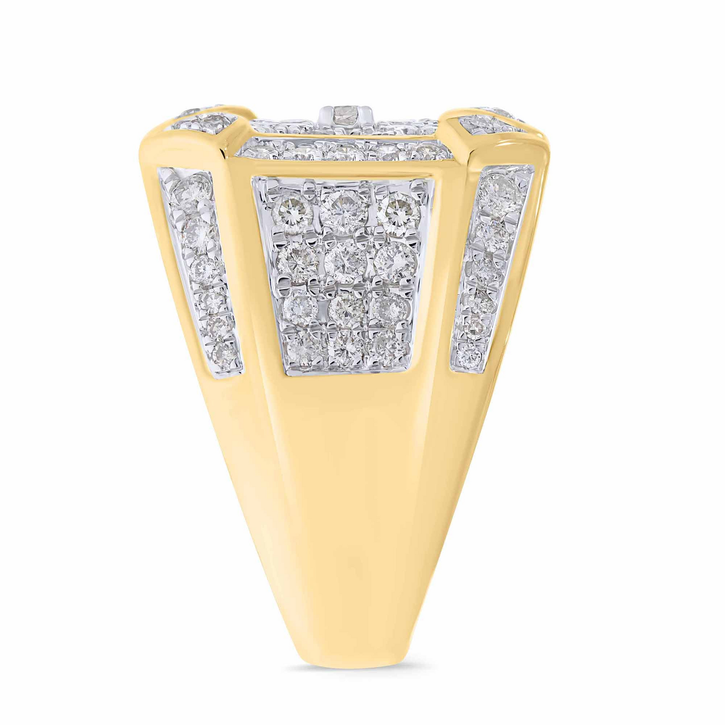 10K YELLOW GOLD 3 CARAT MENS REAL DIAMOND ENGAGEMENT WEDDING PINKY RING BAND