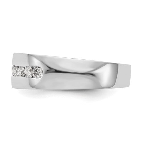 14K White Gold 8-Stone 1/2 carat Diamond Complete Men's Channel Band
