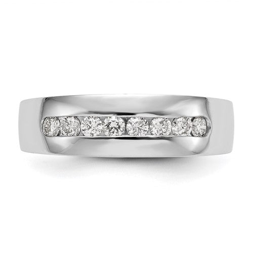 14K White Gold 8-Stone 1/2 carat Diamond Complete Men's Channel Band