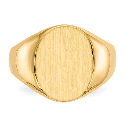 14k 16.0x12.5mm Open Back Men's Signet Ring