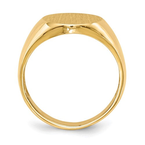 14k 14.0mmx14.0mm Open Back Men's Signet Ring