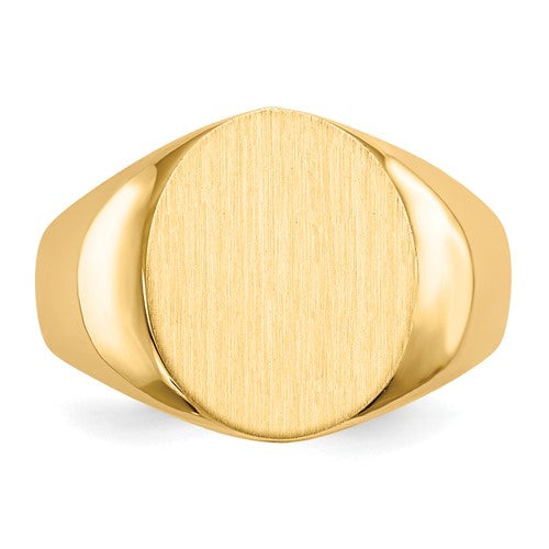 14k 14.0mmx14.0mm Open Back Men's Signet Ring