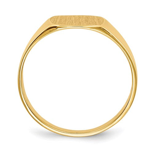14k 8.5x9.0mm Closed Back Signet Ring