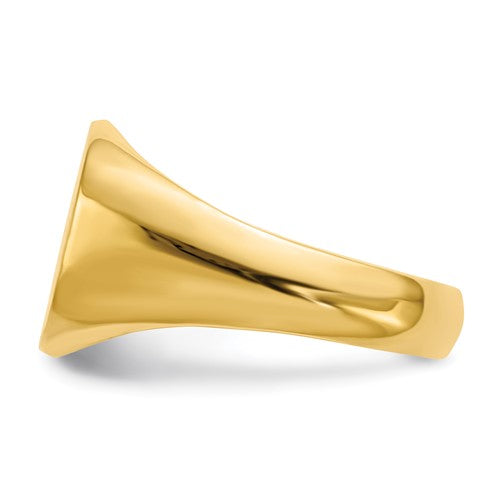 14k 12.0x13.5mm Open Back Men's Signet Ring