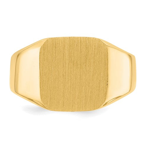 14k 13.0x12.0mm Closed Back Men's Signet Ring